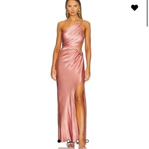 Shona Joy NWT asym gathered maxi dress color- antique rose